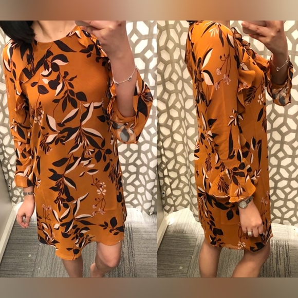 Ann Taylor Factory, Floral Shift Ruffle Mini Dress, Size 0 - Picture 14 of 14